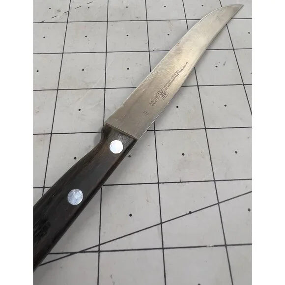 J.A. Henckels Kitchen Slicing Knife 777 Rosewood Handle Solingen Germany VG+ - Picture 4 of 6